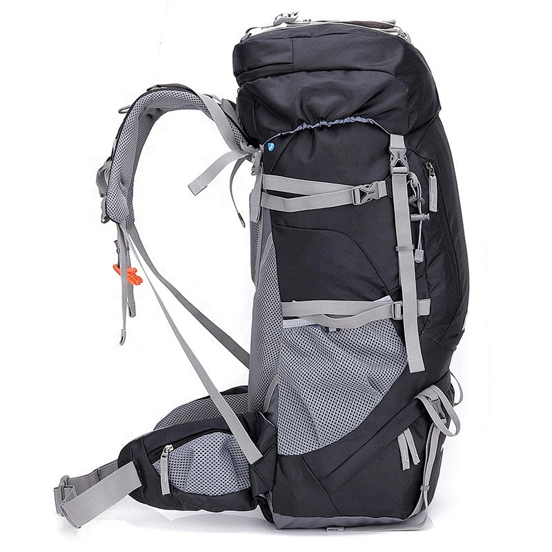 Waterproof 60/65 Liter hiking backpack travel bag with Rain Cover for Outdoor Camping premium material  mountaintop backpack