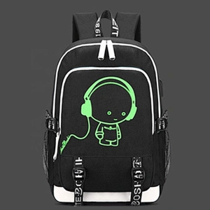 Anime Luminous Backpack Men School Bags Boys Girls Cartoon Noctilucent Bookbag School backpack With USB Charging Port