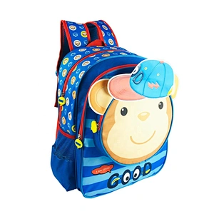 3D cartoon monkey face design back to school 2020 Unique kid school bags animal backpack children bookbag for boys