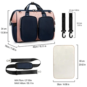 Diaper Bag Tote with Stroller Straps and Changing Pad nappy backpack