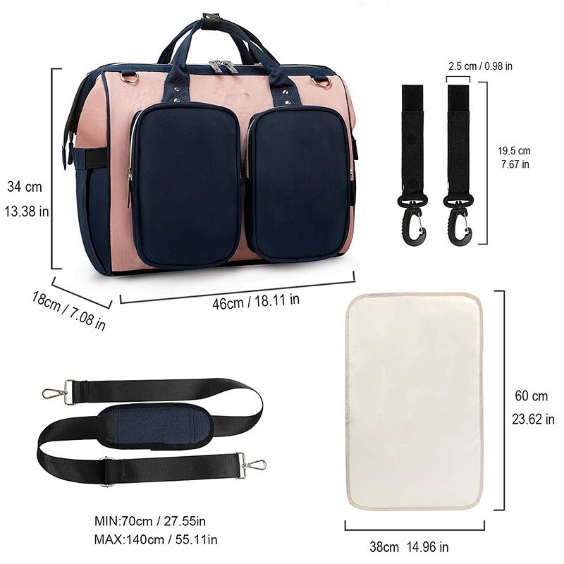 Diaper Bag Tote with Stroller Straps and Changing Pad nappy backpack