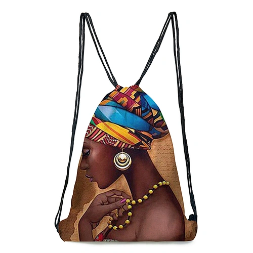 wholesale  African girls  high school backpack outdoor backpack rope polyester bundle pocket for customize