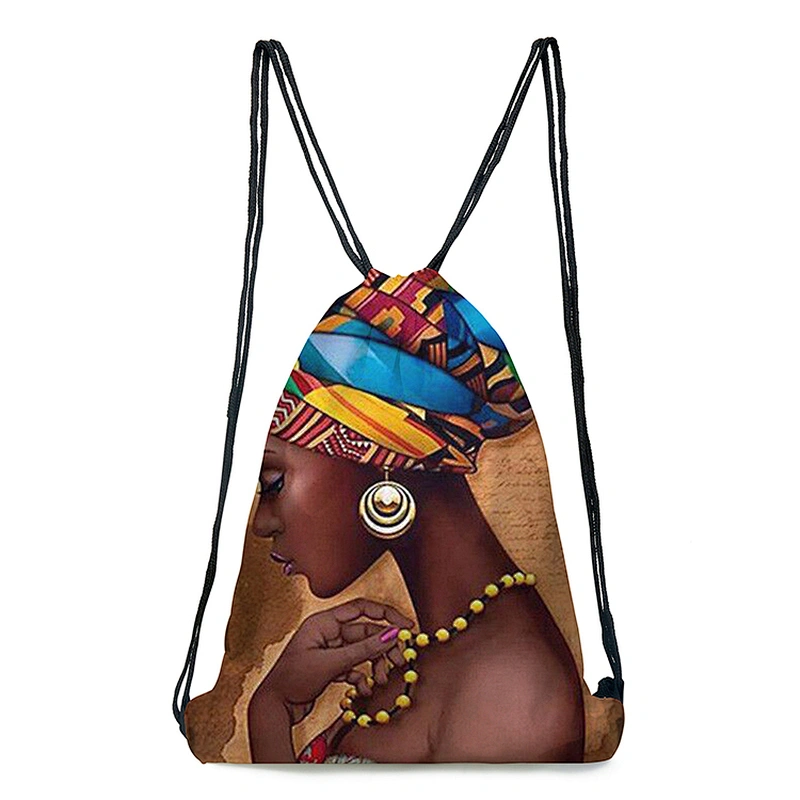 wholesale  African girls  high school backpack outdoor backpack rope polyester bundle pocket for customize