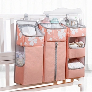 large capacity Baby stacker nursery storage hanging diaper caddy organizer nappy mummy bags with stroller buckle for baby