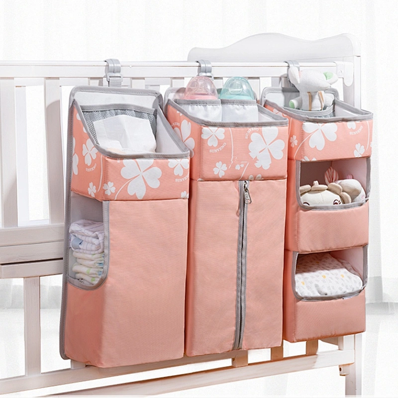 large capacity Baby stacker nursery storage hanging diaper caddy organizer nappy mummy bags with stroller buckle for baby