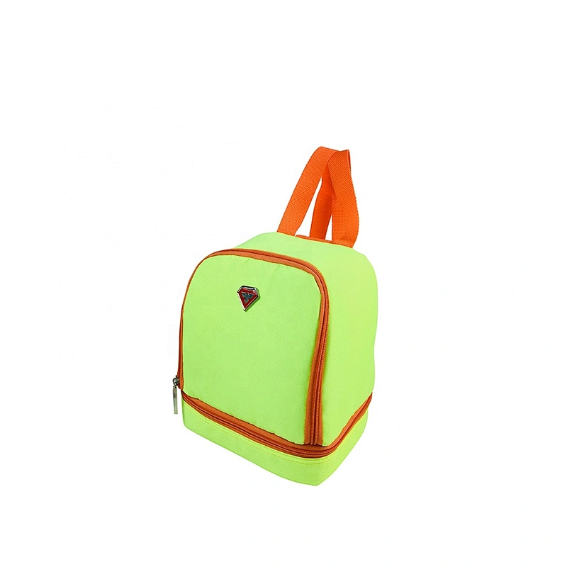 High quality insulated cooler box bags deliver lunch food delivery with custom logo thermal fluorescent green fabric for kids