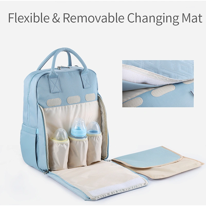 Fashion Waterproof Multi-function Travel Baby Diaper Bag Large Capacity Shoulder Tote Diaper Bag With Changing Mat