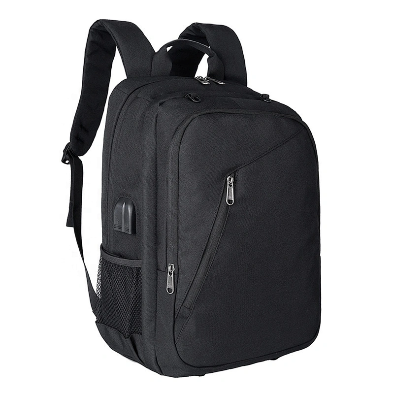 Anti-theft USB charging earphone hole men briefcase notebook bags business laptop backpack