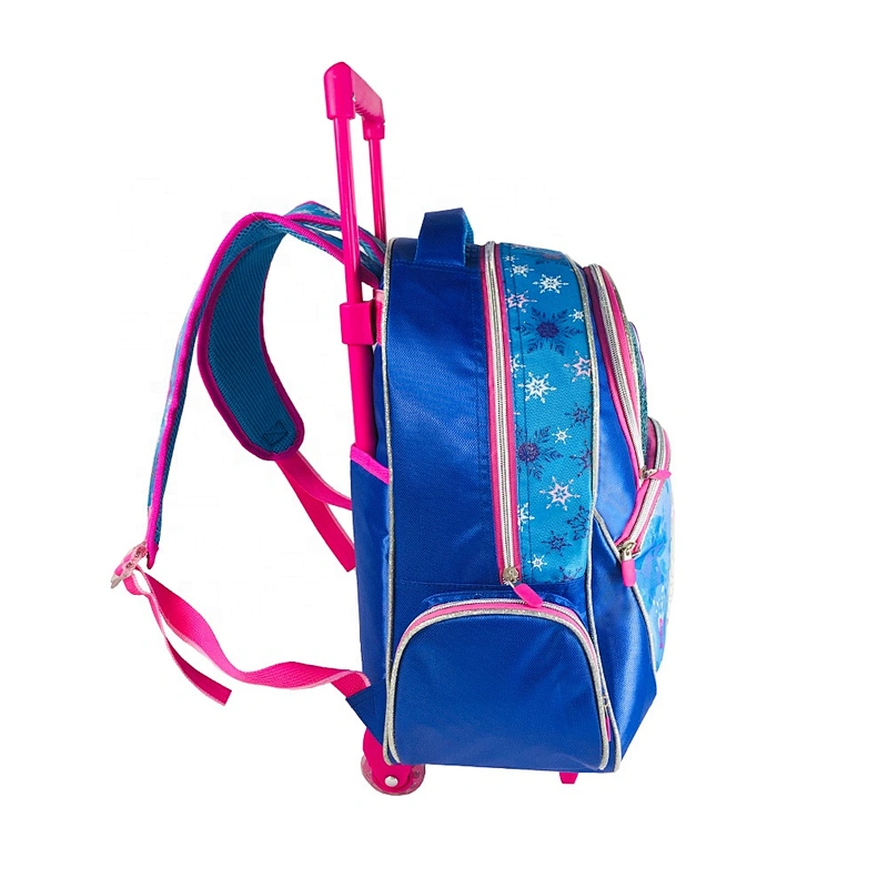 Wholesale large capacity Cartoon Children school trolley bag backpack girls with wheels