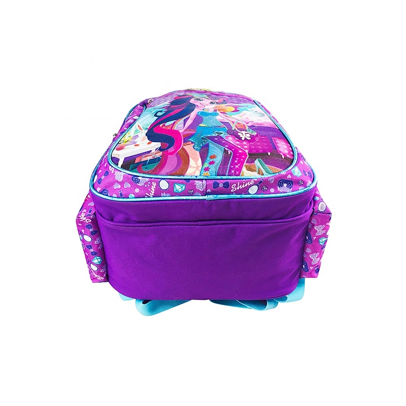 Popular factory high quality student backpack golden backpack kids children school bags for girls kids with fantasy fabric