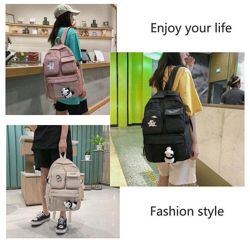 Lady Fashion Bag Teenage Girl Woman multi - pocket INS Design  Large capacity Large Purse Stylish school Backpack