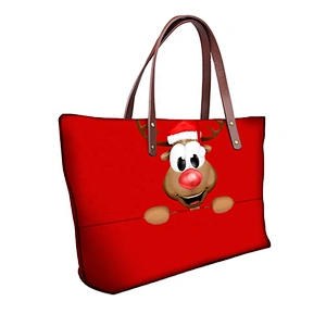 Christmas print women's satchel shopping bags shoulder bags