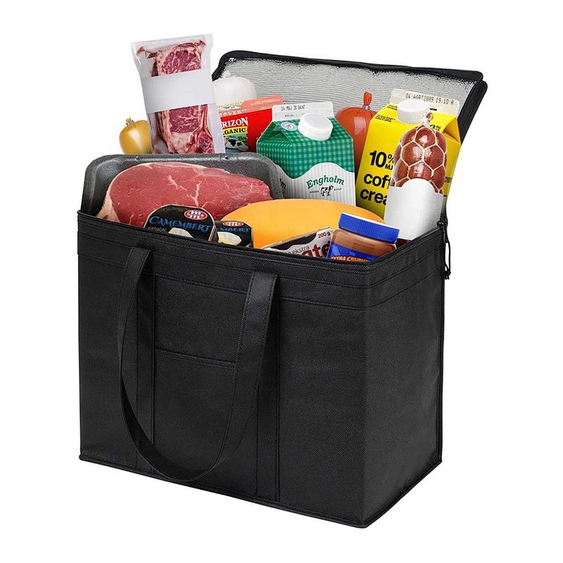 Extra Large Heavy Duty Custom logo Reusable Tote food delivery bag Grocery thermal Shopping Bag Insulated Cooler Bag