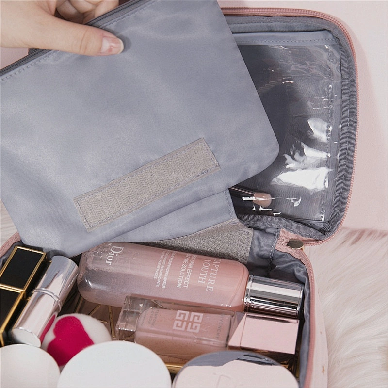 Custom Logo Women Hand Lady Luxury Fake Fur Makeup Clutth Bags Customized Chrisma Promotional Gift Bags Pink Cosmetic Bags