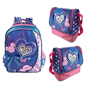 Best seller durable  high quality  kids backpack girl 2 pieces set lunch bag+school bags for teenager student