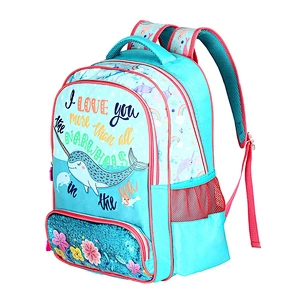 Custom Kids Cartoon smiggle School Bag Set With Double Sequins