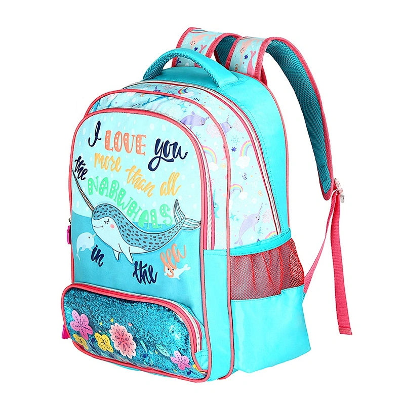 Custom Kids Cartoon smiggle School Bag Set With Double Sequins