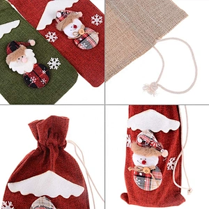 Merry Christmas Decor Wine Bottle cover Home Santa Bottle Bag Christmas Ornaments Navidad Xmas Decor Wine Bottle Cover