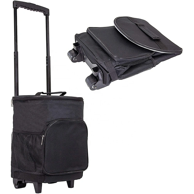 Outdoor travelling large compartment custom insulated trolley picnic cooler bag with wheels