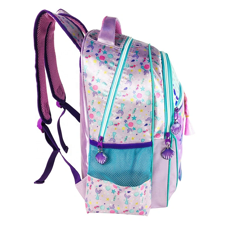 Low MOQ Mermaid Child backpack Primary School Bag Holographic fabric Backpack wobag For Kids School Bag for girl