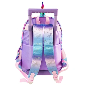 3-6 Grades Unicorn School Bags Kids Travel Rolling Luggage children's Trolley Girls Backpack Child Sequin Book Bag