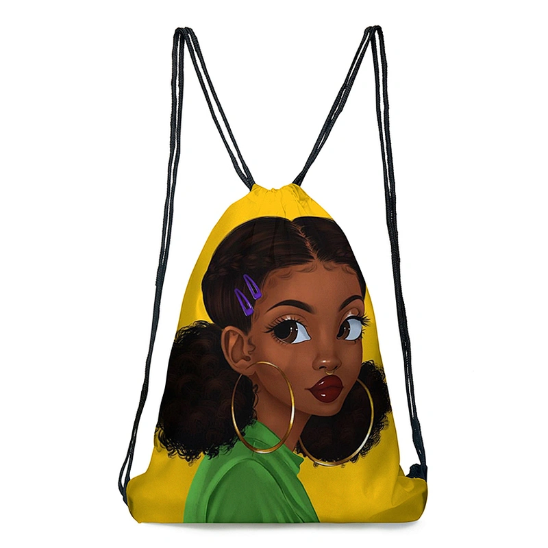 wholesale  African girls  high school backpack outdoor backpack rope polyester bundle pocket for customize