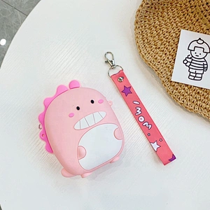 Waterproof cute cartoon girl women Silica Gel soft silicone rubber wallet pouch case coin purse mini purse with crossbody strap