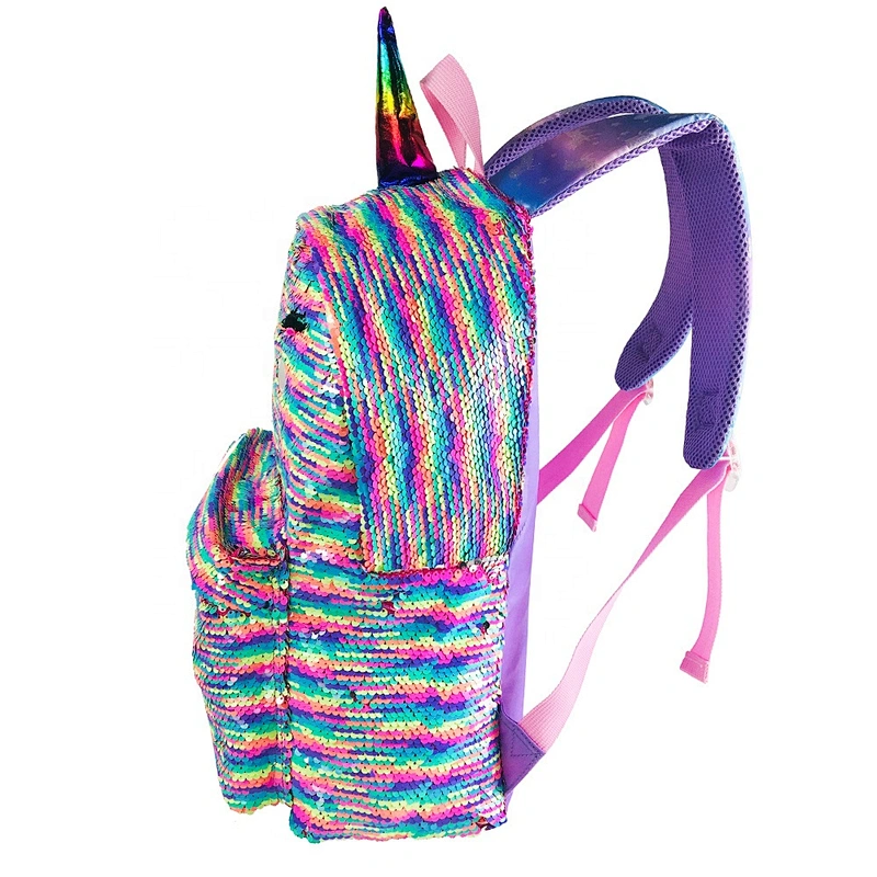2020 Children School Bags Kids Backpack In high Schoolbag sequin Unicorn Backpacks girl mochila
