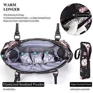 Large Capacity Stylish Multi-Function Portable Travel Diaper Tote Bag Organizer Shoulder Bag Baby Bag