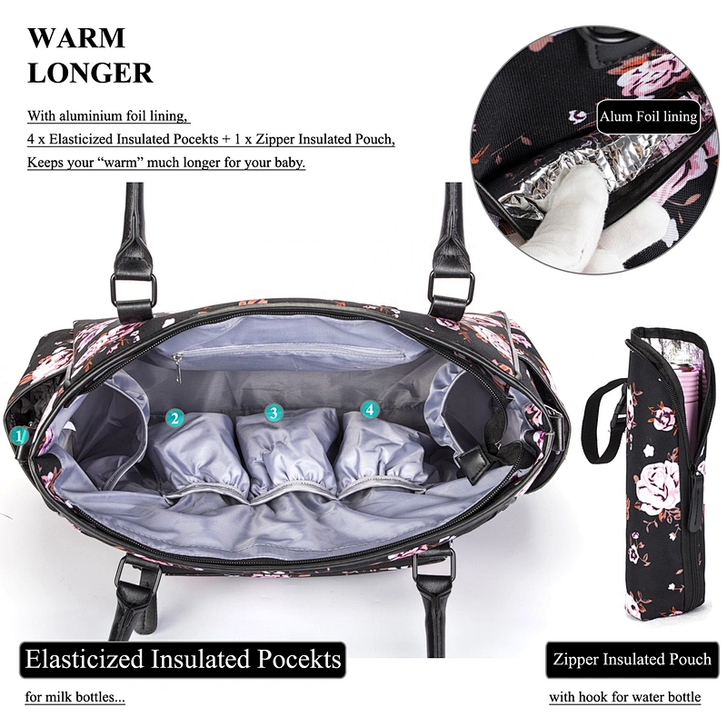 Large Capacity Stylish Multi-Function Portable Travel Diaper Tote Bag Organizer Shoulder Bag Baby Bag