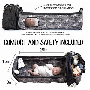 Multifunctional maternity Mom Baby Diaper Bag Large Capacity Mummy Backpack Bags baby organizer bag with baby bed
