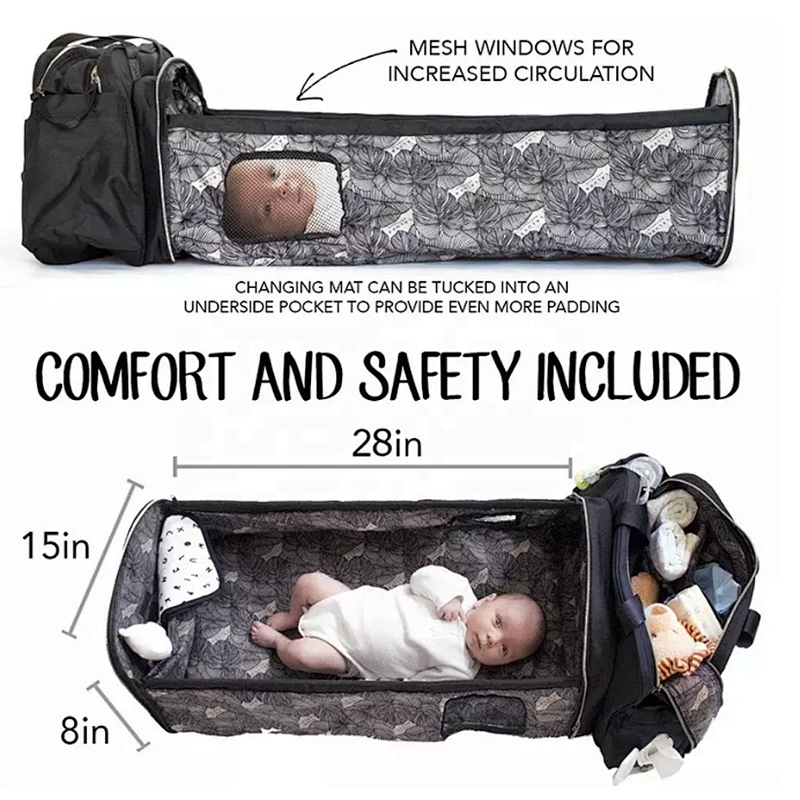 Multifunctional maternity Mom Baby Diaper Bag Large Capacity Mummy Backpack Bags baby organizer bag with baby bed
