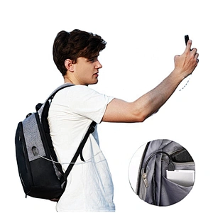 Expandable Multifunctional Anti-theft Canvas bag Travel backpack male business computer bag USB charging backpack