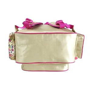 Durable custom high quality student bag backpack golden backpack leather children school bags for girls kids with fantasy fabric