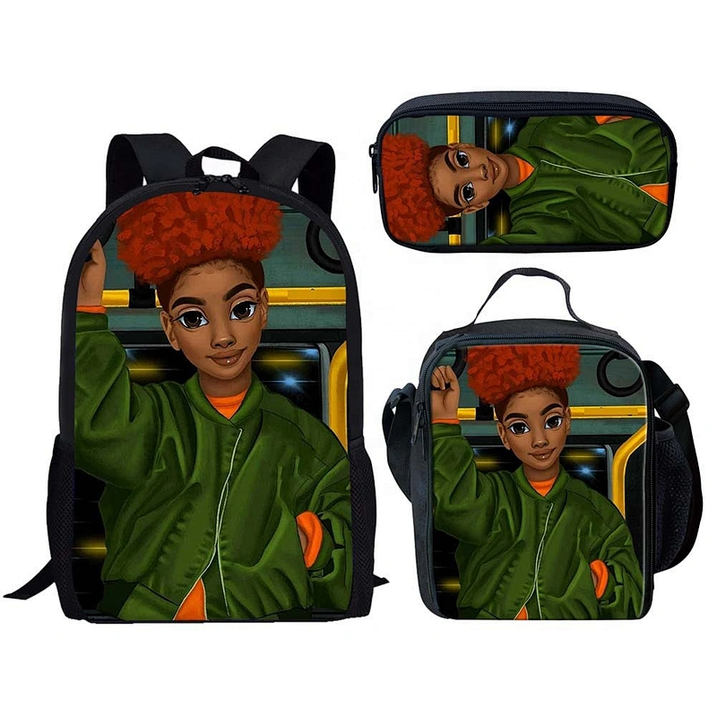 New custom backpack meal bag pencil bag 3 in one set factory direct supply  children's schoolbag