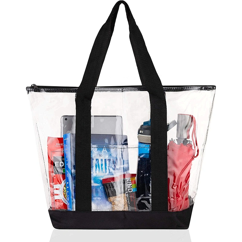 Large Clear Vinyl Tote Bags Beach Gym Shoulder Handbag Custom design PVC transparent handbag clear PVC duffel travel bag