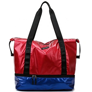 Custom large capacity women crossbody bag gym waterproof travel organizer sports duffel tote bags with shoe compartment