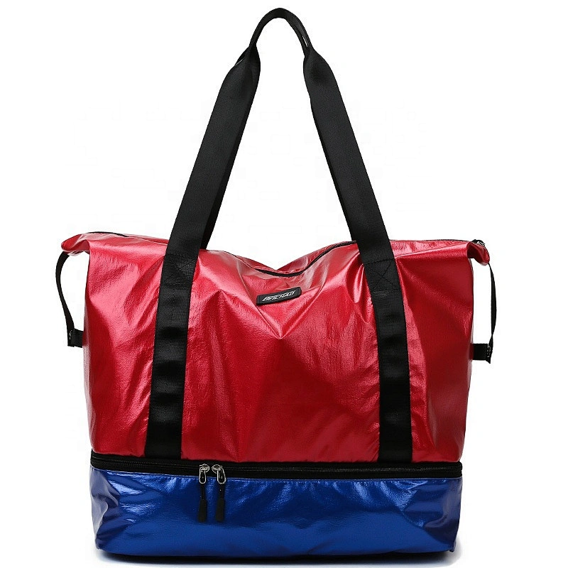 Custom large capacity women crossbody bag gym waterproof travel organizer sports duffel tote bags with shoe compartment
