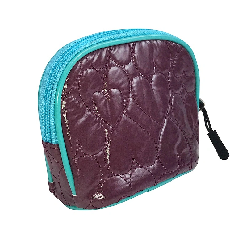 Custom round coin change wallet lady men mini clutch coin  purse for women