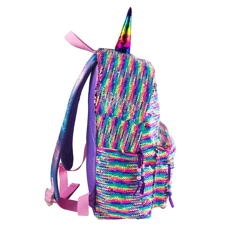 2020 Children School Bags Kids Backpack In high Schoolbag sequin Unicorn Backpacks girl mochila