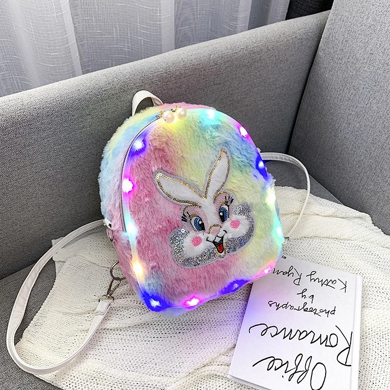 Fashional Cute Plush Mini 3D School Bag Soft Gifts with lamp School Bag 12 inch Sweet Kids Girls School Bag