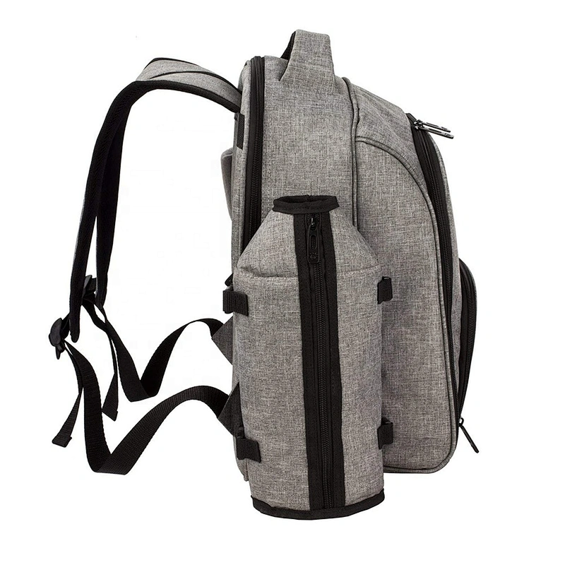 Waterproof Picnic bag Cooler Backpack for 4 Person with Cutlery Set Cooler Compartment Detachable Bottle Wine Holder Blanket