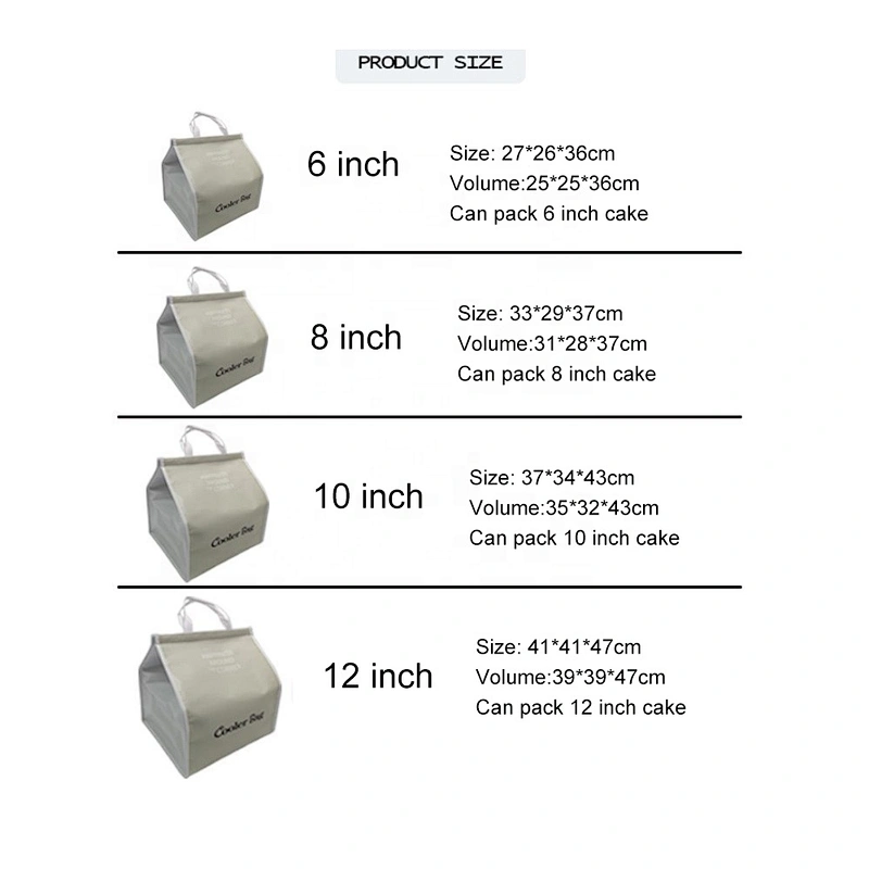 Cheap Cooler Bag for cake delivery Logo Size Custom 6/8/10/12 Inch food delivery Insulation Bag Aluminum Foil Seafood Takeaway