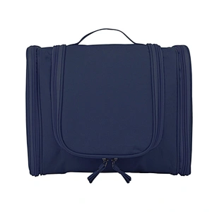 2020 Blue Custom Makeup Bag Cosmetic Portable Waterproof Double Open Bag Cosmetic For Women