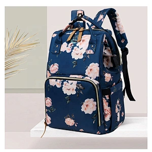2020 Fashionable Floral Baby Mum bag Water Resistant Baby Maternity Nappy Bag Diaper Bag Backpack with USB charging port