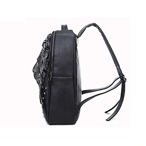 Customized Fashion PU Laptop Backpack Portable Shoulder Bag Animal Lion Head Travel Computer Backpack For Men And Women