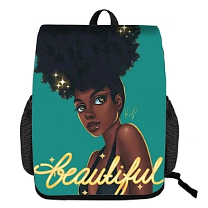 African Backpack Cartoon African Black Girls Print School Bag Kids Cute Book Bag Teenager Girls Schoolbags Travel Backpack