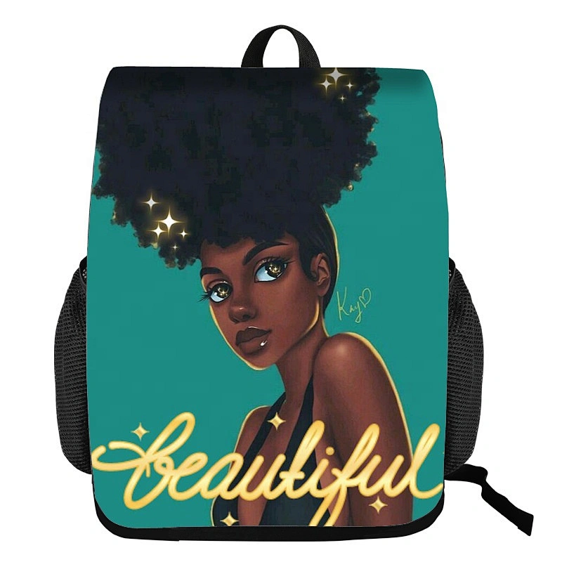 African Backpack Cartoon African Black Girls Print School Bag Kids Cute Book Bag Teenager Girls Schoolbags Travel Backpack