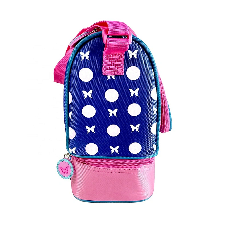 Fashionable customized high quality colorful promotional cooler basket cartoon pattern insulated lunch cooler bag