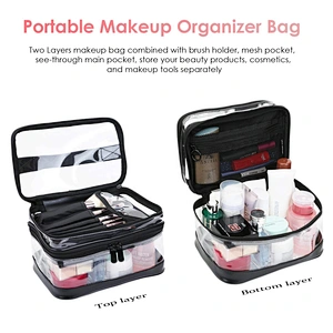 Waterproof Large Portable Clear makeup organizer bag case transparent toiletry bag Luggage Pouch Travel Makeup Cosmetic Bags